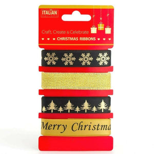 thecraftshop.net Italian Options - Elegance Christmas Ribbons 8M (4 Designs - 2m)
