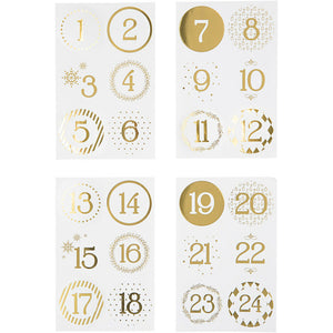 thecraftshop.net Copy of Vivi Gade - DIY Advent Calendar Stickers - White / Gold