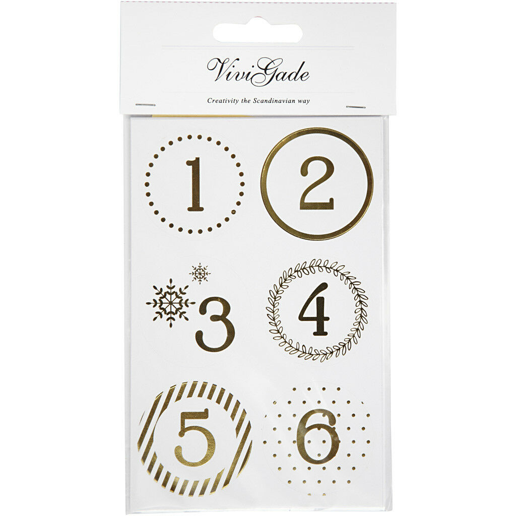 thecraftshop.net Copy of Vivi Gade - DIY Advent Calendar Stickers - White / Gold 
