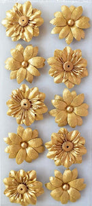 thecraftshop.net Italian Options - Handcrafted Metallic Paper Flowers - Antique Gold