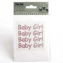 Load image into Gallery viewer, Italian Options - Baby Girl - Pink Diamante Craft Stickers
