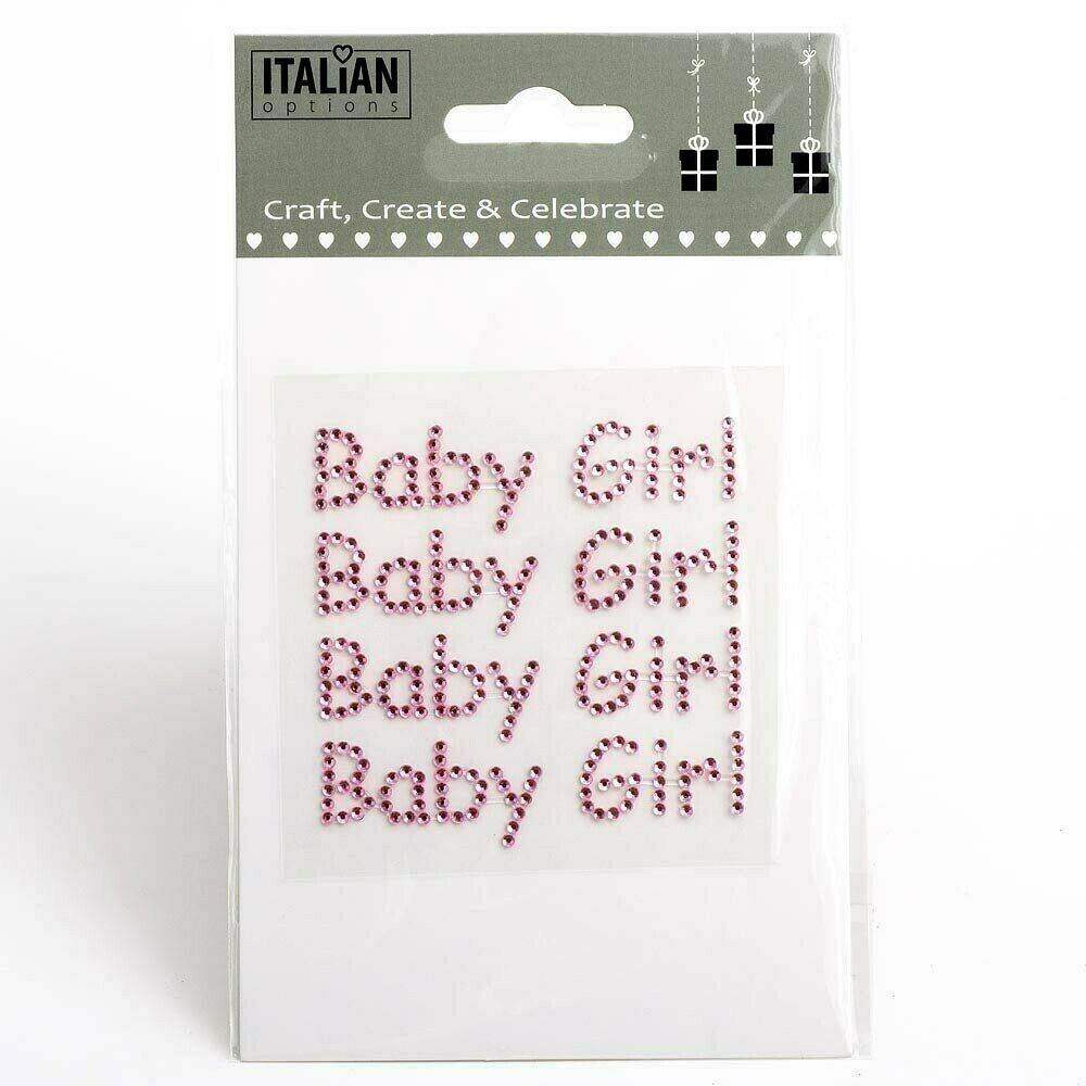 Italian Options - Baby Girl - Pink Diamante Craft Stickers