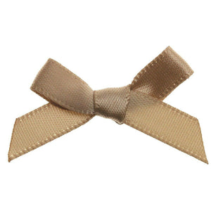 thecraftshop.net - Trucraft - 3cm / 7mm Satin Ribbon Craft Mini Bows - BEIGE TAN - Pack of 20