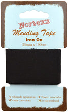 Load image into Gallery viewer, www.thecraftshop.net Nortexx - Iron on Mending Tape - BLACK - 35mm Wide x 1m
