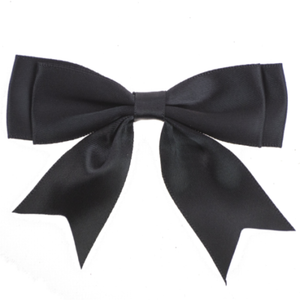 thecraftshop.net 25mm Satin Ribbon Double Bows - Black