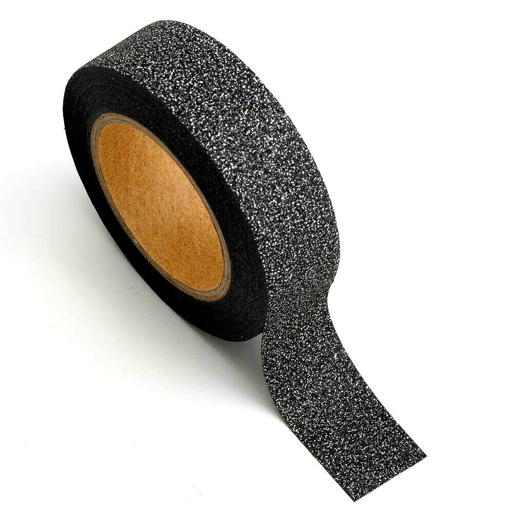 www.thecraftshop.net Italian Options - Glitter Washi Tape - 15mm x 10m Roll - Black