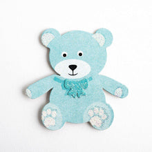 Load image into Gallery viewer, thecraftshop.net Italian Options - Baby Blue Teddy Bear Card Toppers - Pack of 6
