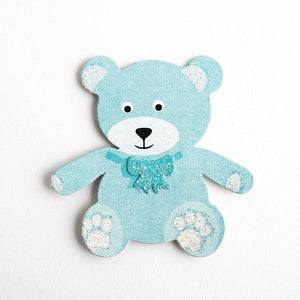 thecraftshop.net Italian Options - Baby Blue Teddy Bear Card Toppers - Pack of 6