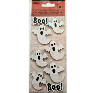 thecraftshop.net Italian Options - Halloween Glitter Ghosts Card Toppers