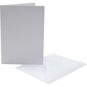 Trucraft - A6 Rectangle - White Blank Craft Cards with Envelopes - Pack of 10