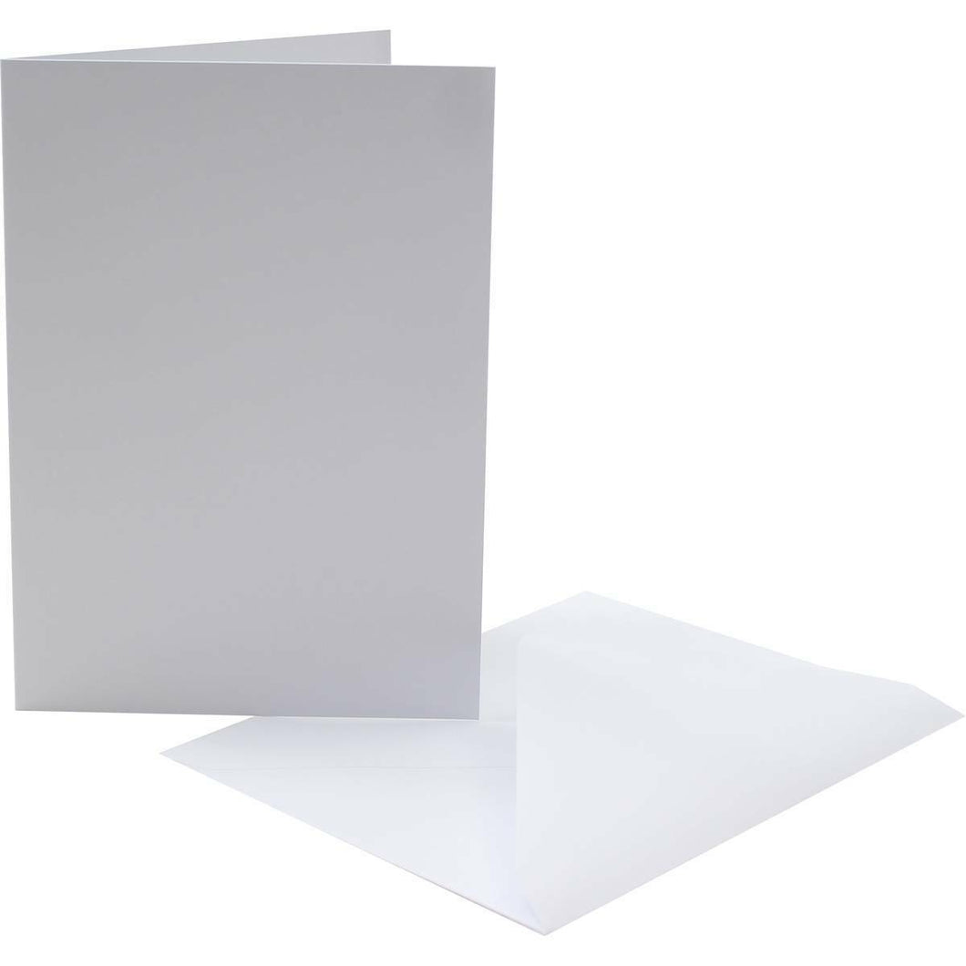 Trucraft - A6 Rectangle - White Blank Craft Cards with Envelopes - Pack of 10