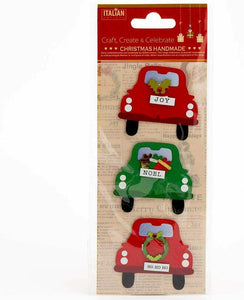 thecraftshop.net Italian Options - Driving Home for Christmas Card Toppers - Pack of 3