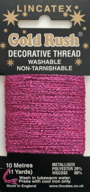 www.thecraftshop.net Lincatex Gold Rush Metallic Decorative Glitter Embroidery Thread 10m - CERISE