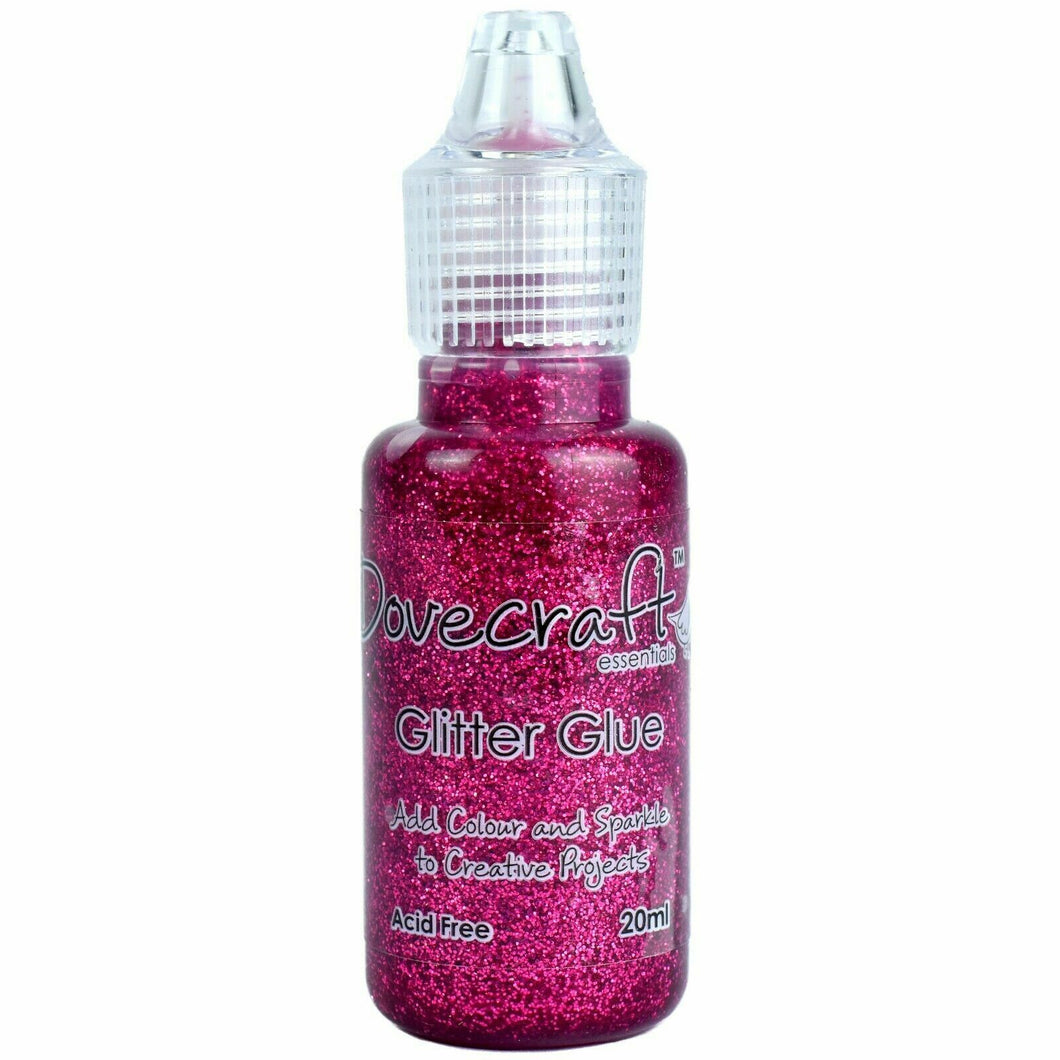 Dovecraft - Glitter Glue - Easy Application - 20ml - Cerise