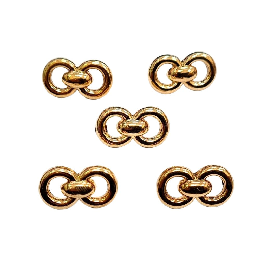 Trucraft - 18mm Gold Chain Link Flat Shank Buttons - Pack of 5