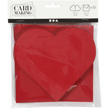 Load image into Gallery viewer, www.thecraftshop.net Creativ - 5&quot; Textured Heart Shaped Blank Cards with Envelopes - Pack of 10 - RED
