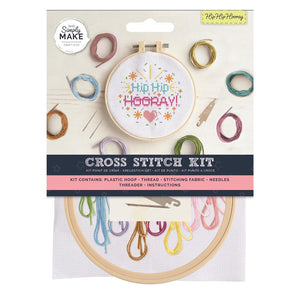 DoCrafts - Simply Make - Cross Stitch Kit - Hip Hip Hooray