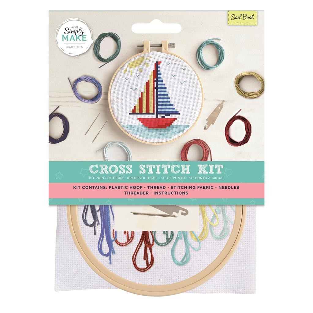 DoCrafts - Simply Make - Cross Stitch Kit - Sail Boat