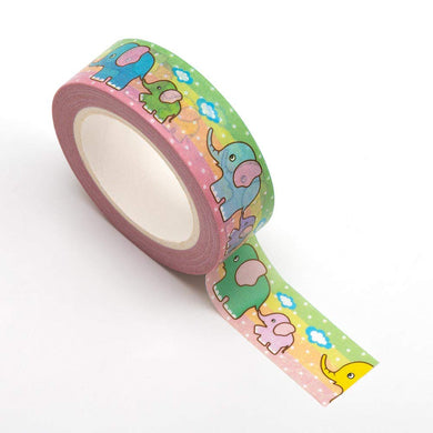 www.thecraftshop.net Italian Options - Washi Tape - 15mm x 10m Roll - Cute Elephants