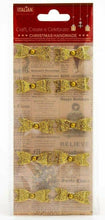 Load image into Gallery viewer, thecrafsthop.net Italian Options - Gold Glitter Fancy Bows Christmas Card Toppers - Pack of 10
