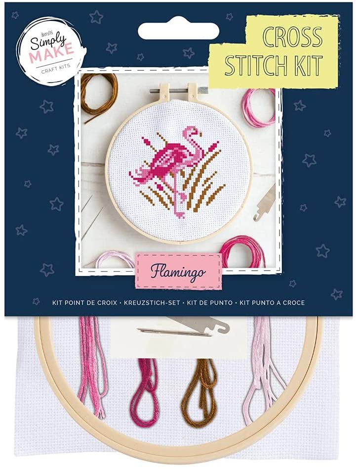www.thecraftshop.net DoCrafts - Simply Make - Cross Stitch Kit - Flamingo
