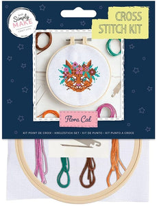 www.thecraftshop.net DoCrafts - Simply Make - Cross Stitch Kit - Floral Cat