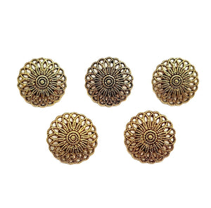 Trucraft - 20mm Gold Flat Gerbera Shank Buttons - Pack of 5