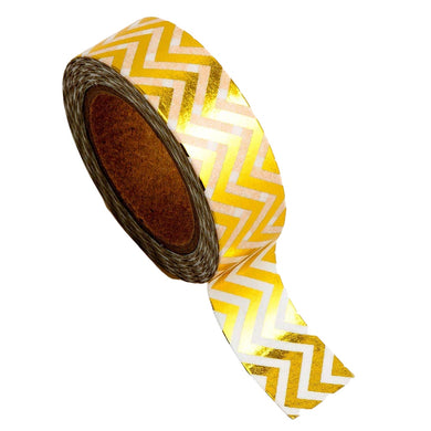 ww.thecraftshop.net Italian Options - Washi Tape - 15mm x 10m Roll - Gold Chevron