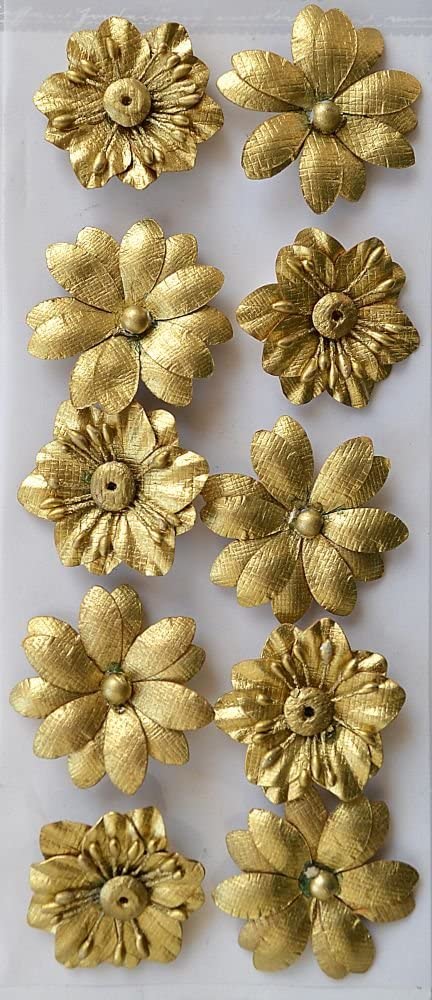 thecraftshop.net Italian Options - Handcrafted Metallic Paper Flowers - Gold