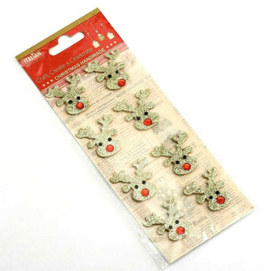 thecraftshop.net - Italian options - gold glitter reindeer card toppers  - 5038168042216