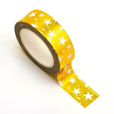 Italian Options - Washi Tape - 15mm x 10m Roll - Gold Stars
