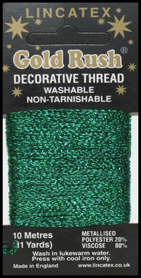 WWW.THECRAFTSHOP.NET Lincatex Gold Rush Metallic Decorative Glitter Embroidery Thread 10m - GREEN