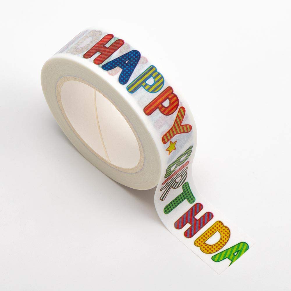 www.thecraftshop.net Italian Options - Washi Tape - 15mm x 10m Roll - Happy Birthday