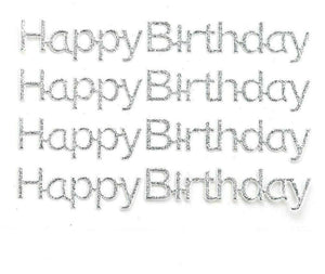 Italian Options - HAPPY BIRTHDAY Stickers - Silver Glitter