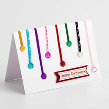 Load image into Gallery viewer, thecraftshop.net Italian Options - Happy Christmas Red 3D Banner Card Toppers - Pack of 8

