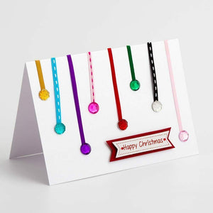 thecraftshop.net Italian Options - Happy Christmas Red 3D Banner Card Toppers - Pack of 8
