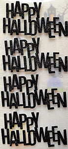 thecraftshop.net Italian Options - Happy Halloween Black Glitter Card Toppers