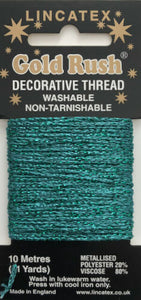 WWW.THECRAFTSHOP.NET Lincatex Gold Rush Metallic Decorative Glitter Embroidery Thread 10m - JADE