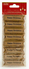 Load image into Gallery viewer, thecraftshop.net Italian Options - Happy Christmas 3D Banner Card Toppers - Pack of 8
