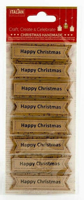 thecraftshop.net Italian Options - Happy Christmas 3D Banner Card Toppers - Pack of 8