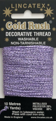 WWW.THECRAFTSHOP.NET Lincatex Gold Rush Metallic Decorative Glitter Embroidery Thread 10m - LILAC