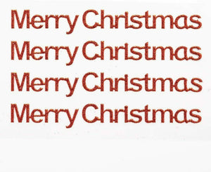thecraftshop.net Italian Options - MERRY CHRISTMAS Stickers - Red Glitter