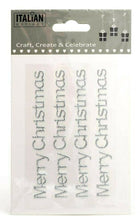 Load image into Gallery viewer, thecraftshop.net Italian Options - MERRY CHRISTMAS Stickers - Silver Glitter

