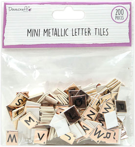 THECRAFTSHOP.NET Dovecraft - Mini Scrabble Letter Tiles 1cm Craft Embellishments x 200 ROSE GOLD 