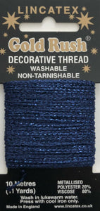 www.thecraftshop.net Lincatex Gold Rush Metallic Decorative Glitter Embroidery Thread 10m - NAVY