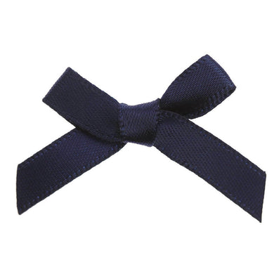 thecraftshop.net Trucraft - 3cm / 7mm Satin Ribbon Mini Craft Bows - NAVY BLUE - Pack of 20
