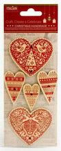 Load image into Gallery viewer, thecraftshop.net Italian Options - Nordic Hearts Christmas Card Toppers - Pack of 5
