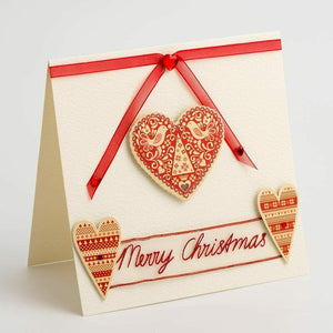 thecraftshop.net Italian Options - Nordic Hearts Christmas Card Toppers - Pack of 5