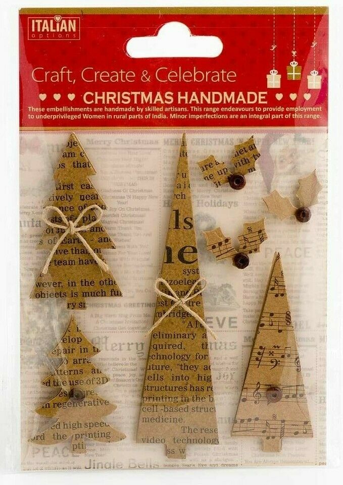 Italian Options - Nordic Trees Christmas Card Toppers - Pack of 7