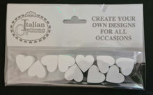 Load image into Gallery viewer, thecraftshop.net Italian Options - White Chunky Wooden Hearts - Self Adhesive - Pack of 10
